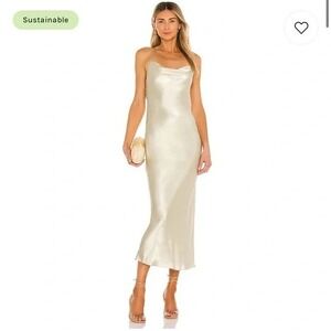 Shona Joy Women Slip Dress 10 Champagne Cowl Neck Formal Wedding Party Event